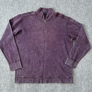 Agave Sweater Men XL Copper Backcountry Purple Supima 1/4 Zip Mock Neck USA Made